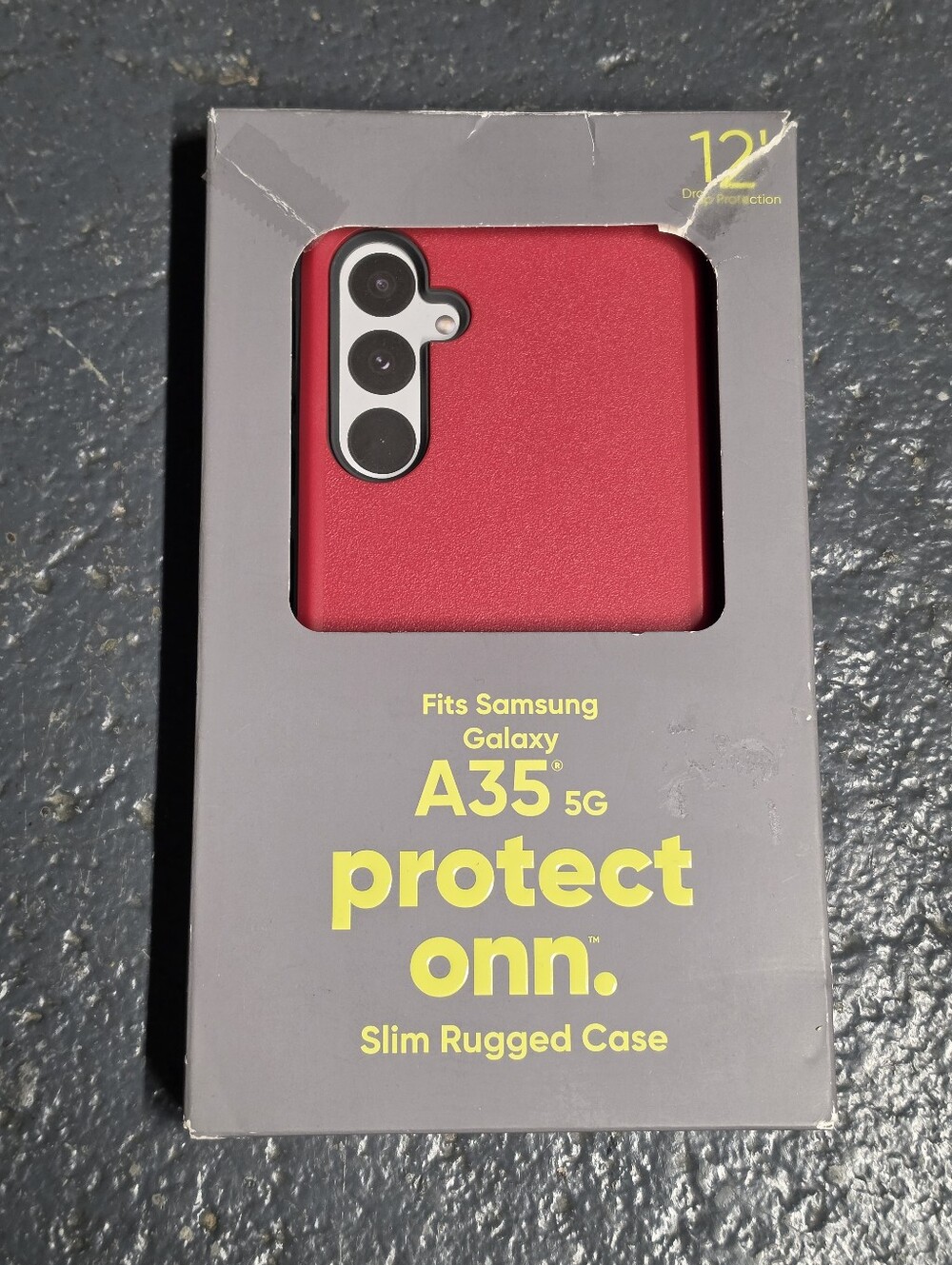 Samsung Galaxy A35 5G Slim Rugged Dual Layer Case Antimicrobial Red/Black